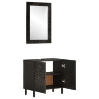vidaXL Conjunto de armarios de baño 2 piezas madera maciza de mango - details 1