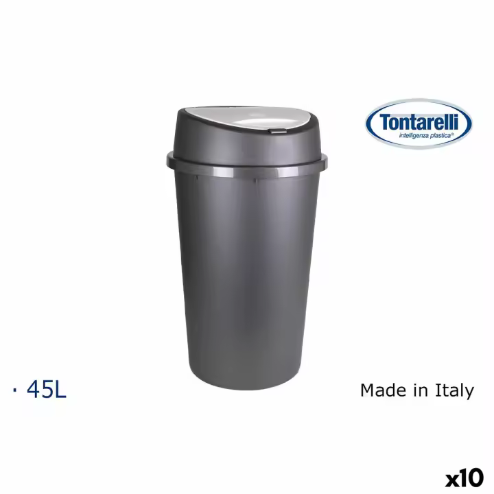 Cubo de basura Tontarelli Bingo Grafito 45 L (10 Unidades) - 1