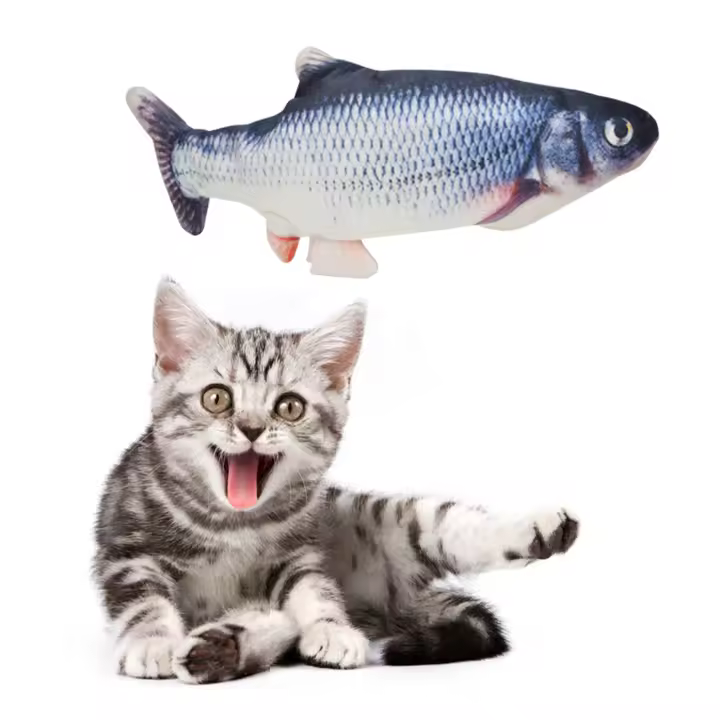 Juguete Para Gatos Pez Interactivo Con Cargador USB Mordedor Eléctrico Realista Para Mascotas Juguetes Chompables Para Gatos Y Perros Suministros Para Mascotas - 1