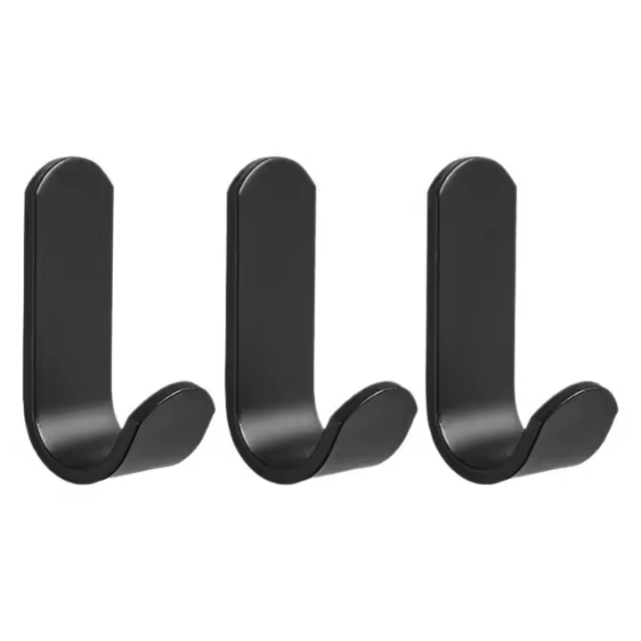 5 Piezas Colgador Toalla Baño Adhesivo,Perchero Pared Negro,Ganchos Adhesivos,Ganchos Adhesivos Acero Inoxidable,Gancho Adhesivo,para Baño,Cocina,Dormitorio,Acero Inoxidable - 1