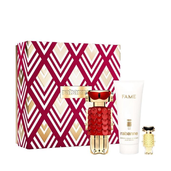 RABANNE Fame In Love Estuche Parfum Elixir 80 ml + Loción 100 ml + Miniatura 4 ml — oferta en Miravia