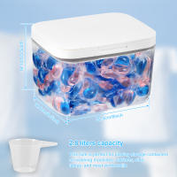 Contenedor De Tabletas De Lavandería 2.8L/4.5L/5.5L Caja De Almacenamiento Transparente Con Tapa Y Sistema Pop-Up Para Habitación Y Cocina - details 1