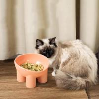 Tazón De Gato De Plástico Con Protección De Cuello Y Boca Oblicua En Colores Macarón Estilo Pierna De Elefante Antideslizante Alta Cadera Para Mascotas - details 12