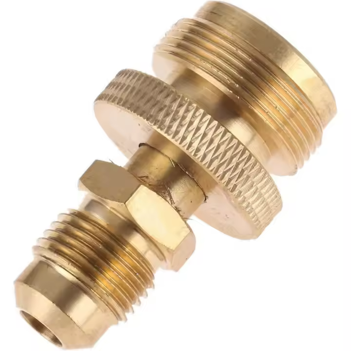 Adaptador regulador de tanque de propano de 1 lb con conexión a rosca macho de 3/8" (5/8"-18UNF) - 1
