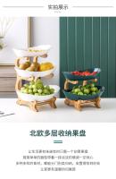 Tazón De Frutas De Madera Con Partición Y Tazón Para Postres Y Pasteles De 2/3 Capas Platos De Cocina Para Comidas Y Snacks Estilo Europeo Color Sólido - details 1