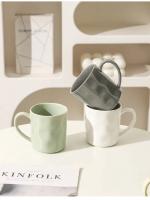 Taza De Cerámica Sólida Y Simple De Gran Capacidad Para Bebidas Como Jugo Y Leche Taza De Té De La Tarde Con Asa Para Café Tableware - details 3