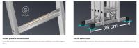 SONGMICS Escalera, Escalera Multiusos, Escalera de Tijera, Escalera de Aluminio, Escalera Doméstica, 4 x 4 Peldaños, hasta 150 kg, 16 Peldaños, Diseño 6 en 1, 430 cm de Largo, Plata - details 1