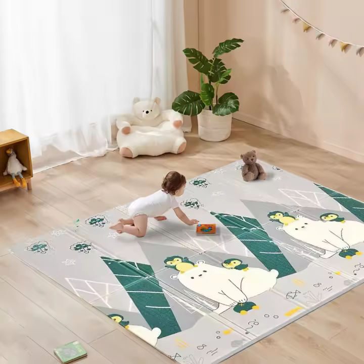 Alpobra de juego para Bebés, alfubra de juego de espuma plegable XPE para el suelo, alfombras de juego E impermeables para bebés y niños Pequeños, 79 ''x 59'' x 0,4'' - 1