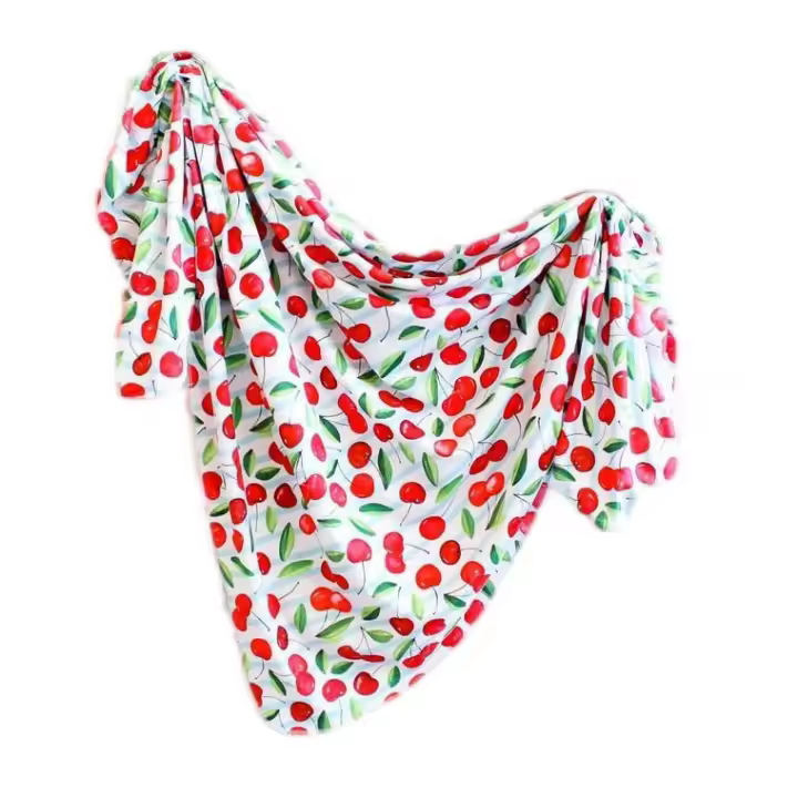 Conjunto de tres piezas de manta para bebé, manta estampada para recién nacido, diadema de algodón para bebé, conjunto de gorro fetal - 1