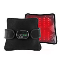 Cinturón de terapia de luz roja LED, multifuncional, con compresas calientes infrarrojas lejanas y almohadillas de masaje para hombros y rodillas. - details 15