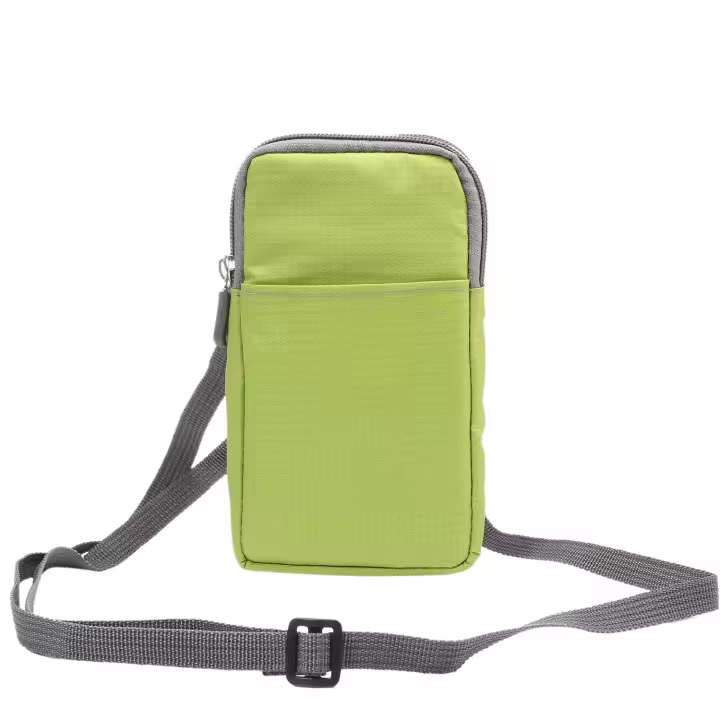 Bolsillo del teléfono celular con correa para el hombro, bolso de hombro para hombres, 6,0 pulgadas vertical de viaje al aire libre de nylon teléfono celular bandolera (verde) - 1