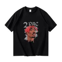 Camiseta De Algodón Para Hombre 2Pac Tupac Estampado High Quality Hip Hop Streetwear Manga Corta Oversized Camiseta Casual - details 2