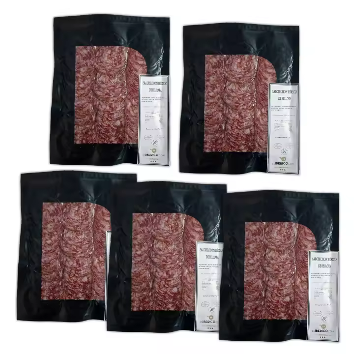 Salchichon De Bellota Iberico: 5 Unidades De 100 Gr - 1