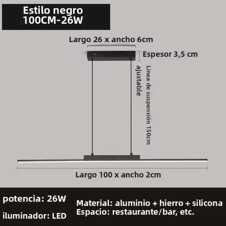 Lámpara Colgante Moderna Y Sencilla Para Comedor Y Cocina Lámpara De Pared Para Sala De Estar Iluminación Doméstica Decorativa - 1