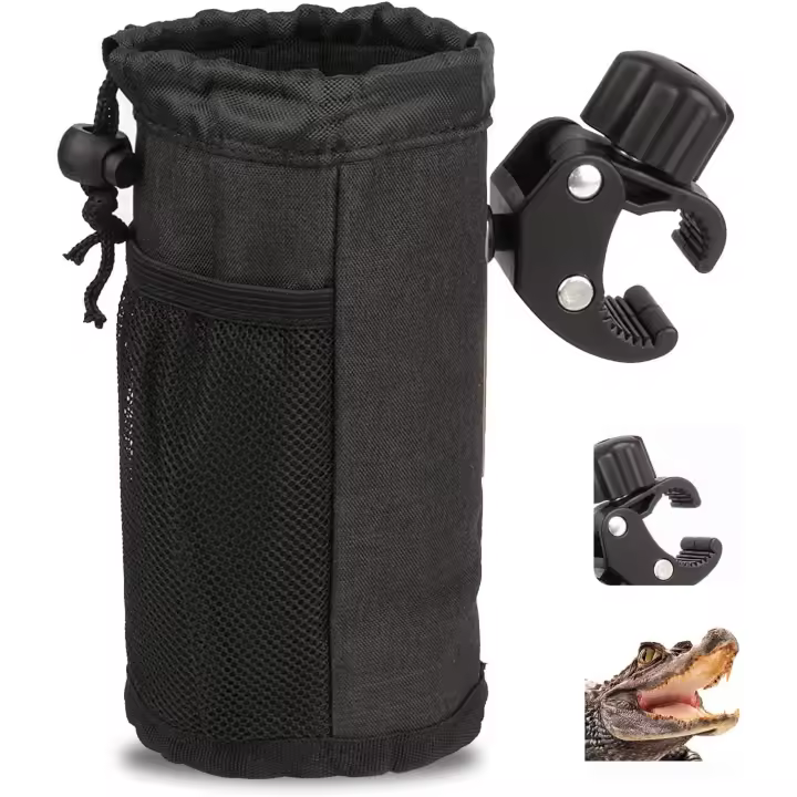 Portavalos para motorceta with ASA de Pinza de Cocodrilo, portavacos de Tela Oxford with Bolsa de Malla, accesorios para Bicicleta, 1 Pieza - 1