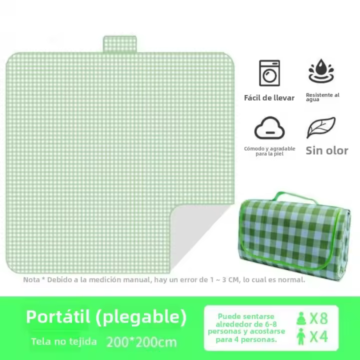 Alfombra Picnic Impermeable y Antichancha-Diseño Portátil para Camping, Playa y Jardín, Tamaños, with Bolsa de Transporte, Estilo Boho Chic - 1