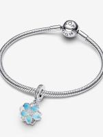 Pandora - Charm Colgante de flor azul - Plata de Lei - details 1