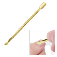 2-Way Golden Cuticle Pusher Herramienta De Cuidado De Uñas Y Pies Eliminador De Piel Muerta Acero Inoxidable Tamaño S - details 0