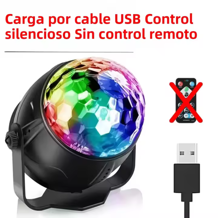 Luz De Escenario LED RGB Disco Rotación DJ Bola Estroboscópica Control Remoto Sonido Magia Danza Regalo De Navidad Para Coche Club Fiesta - 1