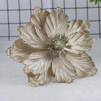 Flores De Magnolia Plateadas Rojas Para Navidad Decoración De Árbol De Navidad Artificial 20CM Adornos Para El Hogar Y Año Nuevo - details 4