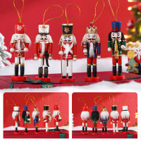 Juego De 5 Muñecos De Madera 12CM Nutcracker Guardia Soldado Colgante Decoración De Navidad Y Año Nuevo Artesanía Europea - details 6