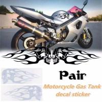 Pegatinas De Motocicleta Con Patrón De Calavera Y Llama Decoración Creativa Para Tanque De Combustible Y Cuerpo De Coche Impermeables Y Duraderas - details 1