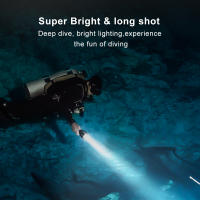 Lampara Submarina Recargable LED Smiling Shark SDQ20 Diving Flashlight Con Correa Torcha Super Brillante Para Natación Profunda Material De Aluminio - details 1