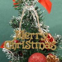 Colgante De Navidad Con Logo Árbol De Navidad Decoración De Letras Inglesas Doradas 3D Colgante De Plástico Para Adornos Navideños - details 1
