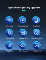 Adaptador De Carplay Sin Cable Carlinkit 3.0 Mini Para Coche Compatible Con Toyota Mazda Nissan Camry Audi Kia IOS15 Para Spotify Conexión Rápida Y Fácil Instalación - details 2