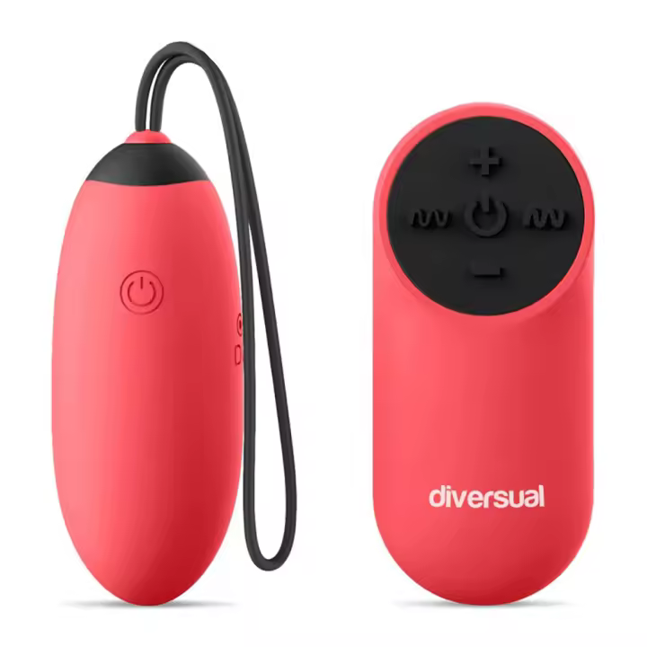 DIVERSUAL EGGO HUEVO VIBRADOR CON CONTROL REMOTO COLOR CEREZA CARGA USB JUGUETES SEXUALES - 1