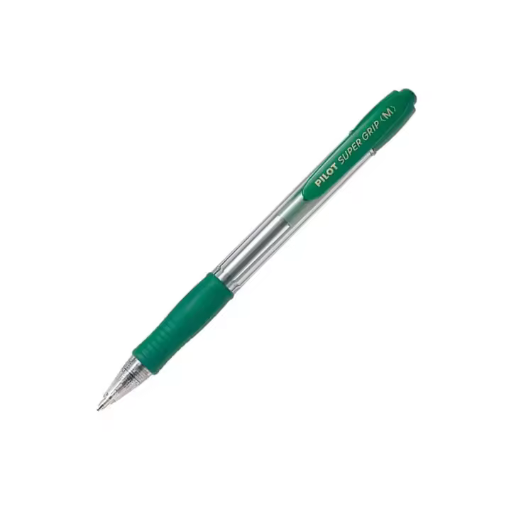 12 BOLIGRAFOS PILOT SUPERGRIP M - 1 MM. BPGP-10R-M TINTA ACEITE ESCRITURA SUAVE Y GRIP DE SUJECION AZUL, ROJO, NEGRO, VERDE - 1