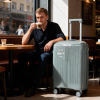 S7 STAR Juego de 2 maletas de viaje, Báscula de equipaje, Carcasa Ligera de PP, Asa con bloqueo a 3 alturas,Maleta grande, mediana y de cabina con un neceser,Trolleys,Maleta con ruedas Silenciosas giratorias para equipaje ,Cerraduras de combinación - details 10