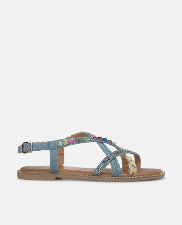 Alma Blue V25BLL117 Sandalias planas para mujer azul en sintético 54868 - 1