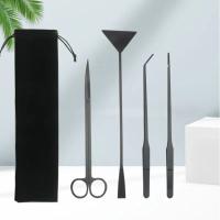 Juego De Tijeras Y Pinzas De Acero Inoxidable Para Limpieza De Tanque De Peces Herramienta De Jardín Con Cuchillas Onduladas Y Rectas Y Escobillas Para Limpieza De Arena - details 1