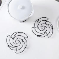 1PC Creativo Tapete De Hierro Redondo Soporte Para Sartén Y Taza Tapete De Cocina Moderno Ecológico Para Decoración De Mesa - details 5
