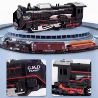 Juguete De Tren De Ferrocarril Clásico Eléctrico Con Luz Para Niños Y Niñas Set De Pistas De Regalo De Navidad Modelo a Escala 1:18 - details 4