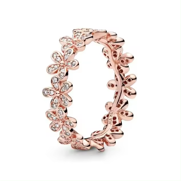 PANDORA - Anillo PANDORA Plata Rose Circon margaritas, Viene con El embalaje de Caja de Joint original - 1