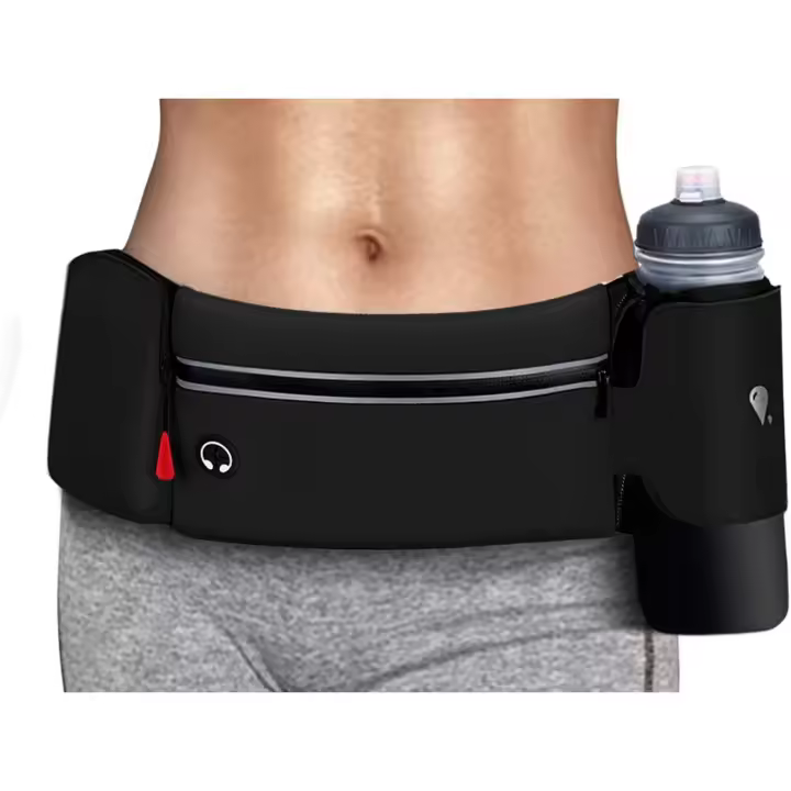 Riñonera Deportiva Unisex con Soporte Legable para Botella - Impermeable y Antirebote - 1