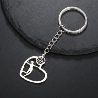 Llavero De Baloncesto De Acero Inoxidable Para Hombres Y Mujeres Colgante De Corazón Postura De Almohadilla Regalo Para Enthusiasts De Baloncesto - details 13