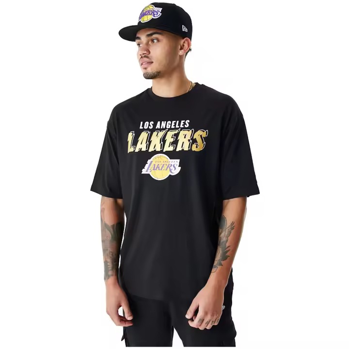 Camiseta New Era LA Lakers Team Script Oversized - 1