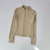 Ropa De Yoga Para Mujer Con Cuello Erguido Y Mangas Largas Impermeable Top De Entrenamiento Deportivo Para Correr - details 3