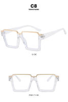 Gafas De Moda Rectangular Unisex Antigolpe Con Espejo Plano Y Bloqueo De Luz Azul Estilo Hip Hop Tendencia INS Marco Grande - details 9