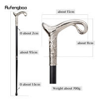 Bastón De Caminar Elegante Y Lujo Blanco Con Línea Curva Decorativo Para Caballeros Cosplay 93cm Punta De Goma Manija De Aleación De Aluminio - details 2