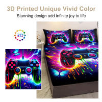 Juego De Sábana Coloreada Con Imagen De Mariposa Azul Para Control De Videojuegos 3 Piezas Con 2 Fundas Para Almohadas Poliéster Moderno Para Cama - details 8