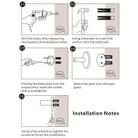 2Pcs Ganchos De Toalla Pulidos Para Baño Y Cocina Acero Inoxidable Soporte De Pared Con Tornillos Para Ropa Y Delantales Accesorios De Baño Y Cocina - details 10