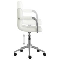 vidaXL Silla de oficina giratoria de cuero sintético blanco - details 4