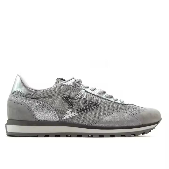Cetti C-1259 Zapatilla sneakers deportiva casual,de piel y tela,cordón elástico,estrella,vintage,suela con tacos, para señora - 1