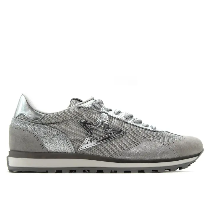 Cetti C-1259 Zapatilla sneakers deportiva casual,de piel y tela,cordón elástico,estrella,vintage,suela con tacos, para señora - 1