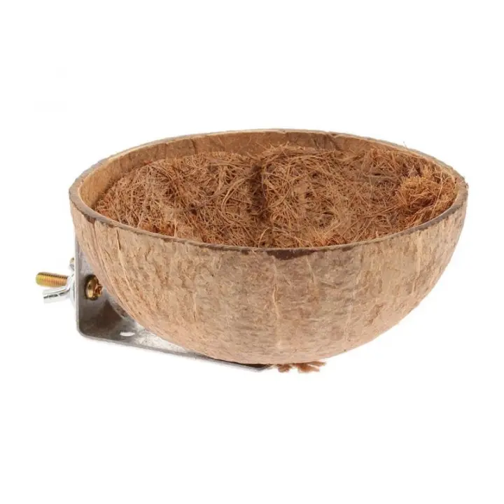 Casa De Nesting Para Pájaros De Cocodrilo Herramienta De Juguete De Ceniza De Coco Para Periquito Canario Pigeon Hamster Rat Gerbil Mice - 1
