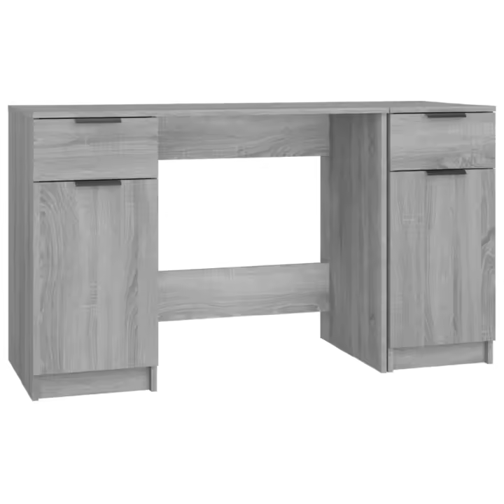 vidaXL ESCRITORIO CON ARMARIO LATERAL MADERA CONTRACHAPADA GRIS SONOMA - 1